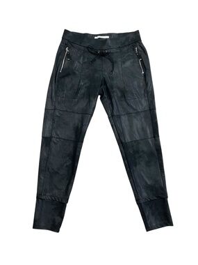 Raffaello Rossi Candy Faux Leather Jogger Pants Black Size 40/ size 10